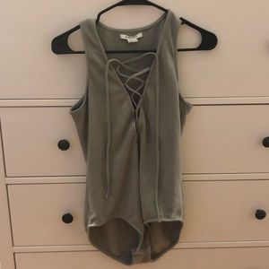 Grey Glamorous Cross String Bodysuit Large